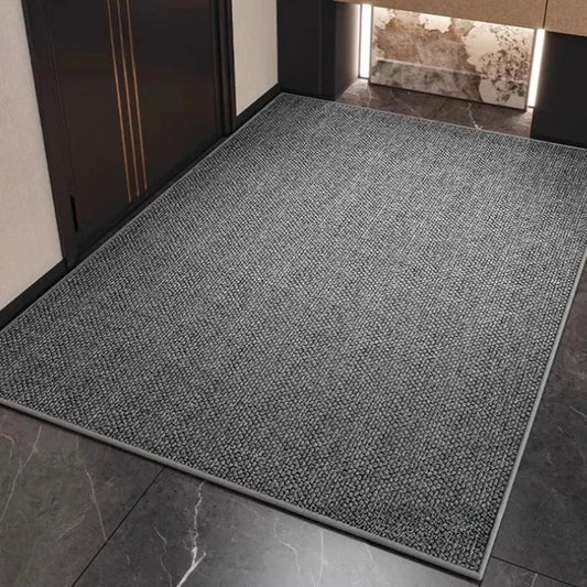 Geometric pattern detail on the absorbent entryway doormat