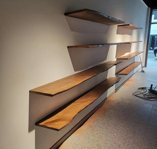 Live Edge Floating Wood Shelf