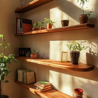 Live Edge Floating Wood Shelf