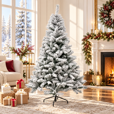 Snow Flocked Christmas Tree
