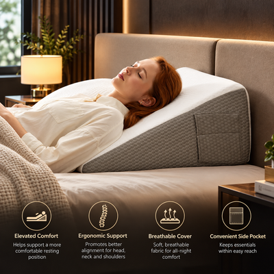 Gel Memory Foam Bed Wedge Pillow