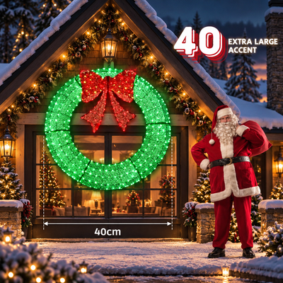 Large Pre-Lit Christmas Wreath