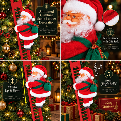 Plush Climbing Santa Tree Decoration