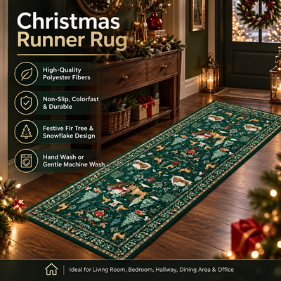 Non-Slip Christmas Rug Runner