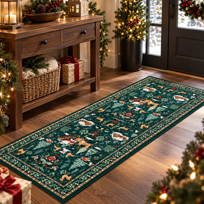 Non-Slip Christmas Rug Runner