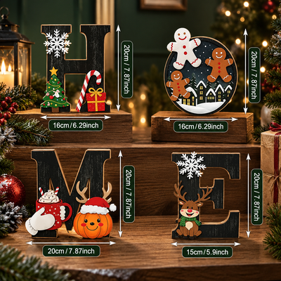 Christmas HOME Letter Decor Set