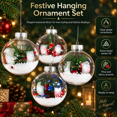 Clear Fillable Ornaments, Set of 24