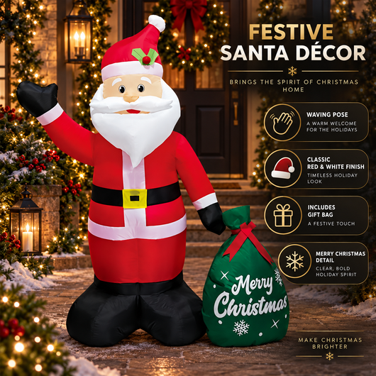Giant Light-Up Inflatable Santa