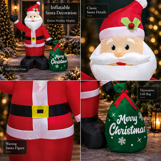Giant Light-Up Inflatable Santa