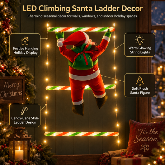 Climbing Santa LED Ladder
