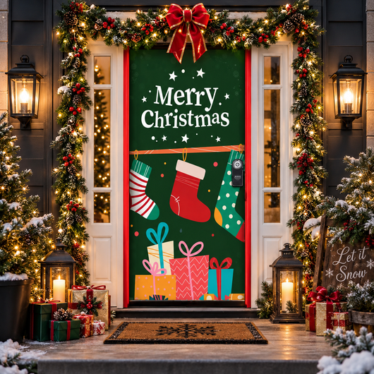 Christmas and Halloween Door Cover
