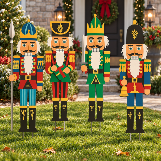 Nutcracker Yard Decorations, Set of 4