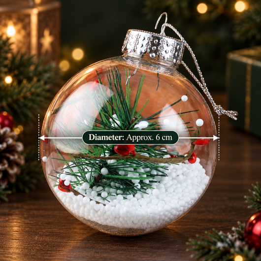 Clear Fillable Ornaments, Set of 24