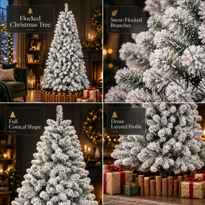Snow Flocked Pre-Lit Christmas Tree
