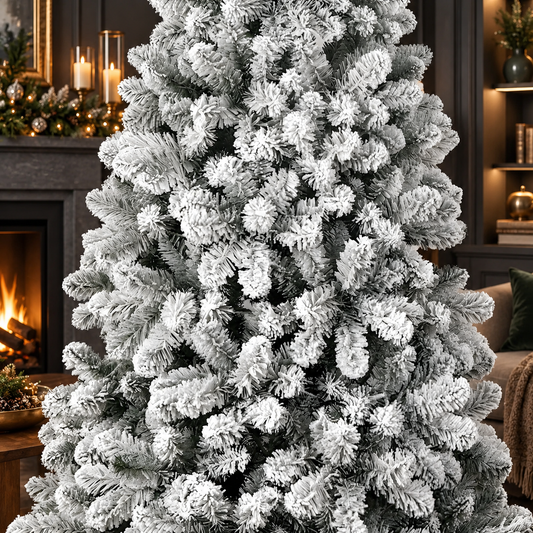 Snow Flocked Pre-Lit Christmas Tree