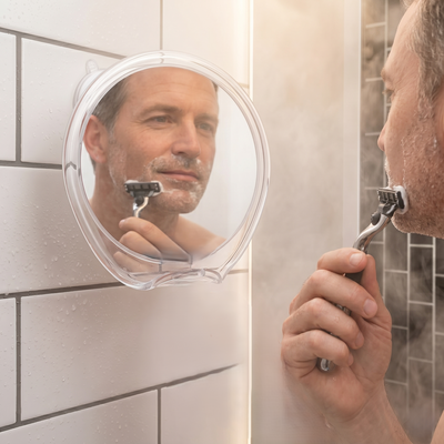 Shower mirror grooming use