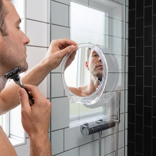 Shower mirror suction mount