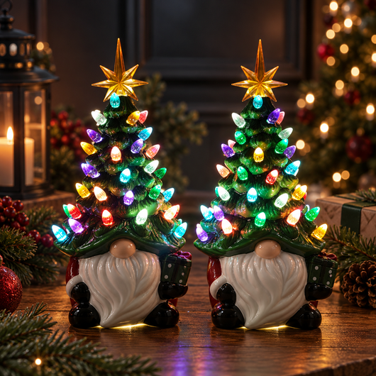 Gnome Lighted Christmas Tree