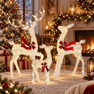 LED Reindeer Outdoor Christmas Set