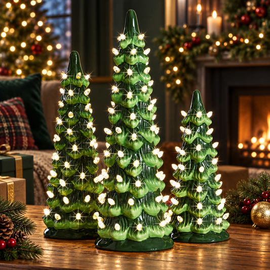 Retro Light-Up Tabletop Christmas Tree