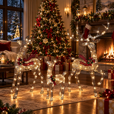 LED Reindeer Outdoor Christmas Set