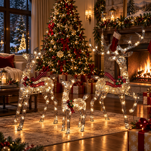 LED Reindeer Outdoor Christmas Set