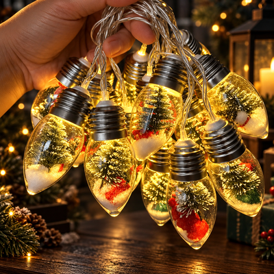 Snow Globe Christmas String Lights