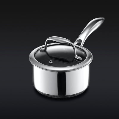 Hybrid Saucepan with Lid 1-Qt full view with lid