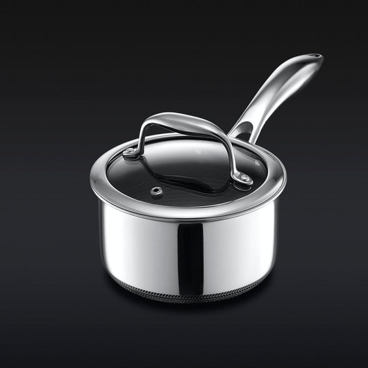 Hybrid Saucepan with Lid 1-Qt full view with lid