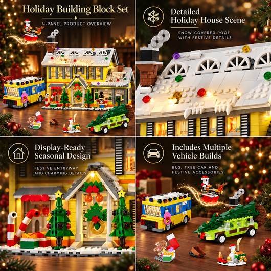 Lighted Christmas Village Building Set