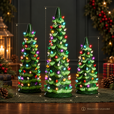 Retro Light-Up Tabletop Christmas Tree