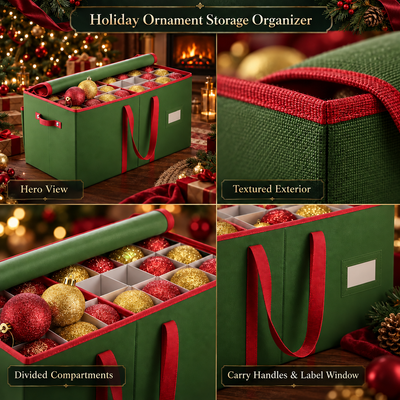 Zippered Ornament Storage Box