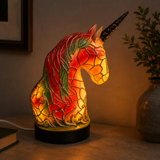 Stained Animal Table Lamp