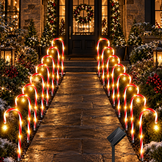 Solar Candy Cane Pathway Lights