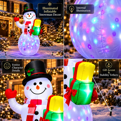 5 Ft Inflatable LED Snowman