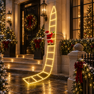 Climbing Santa LED Ladder
