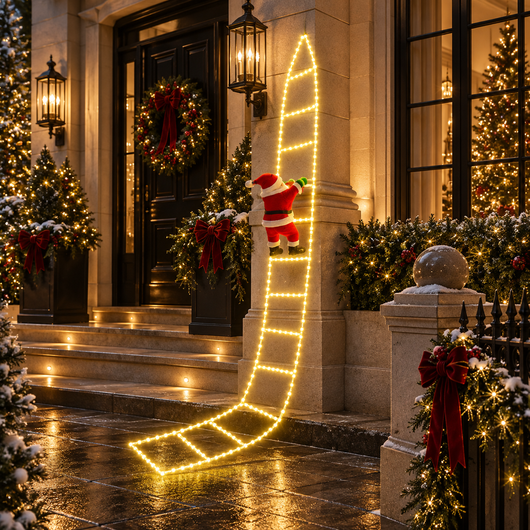 Climbing Santa LED Ladder