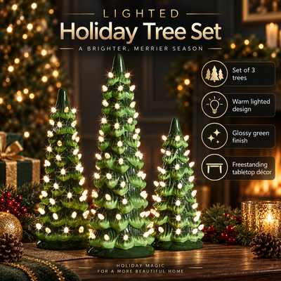 Retro Light-Up Tabletop Christmas Tree