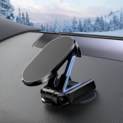 Compact magnetic dashboard phone mount close up
