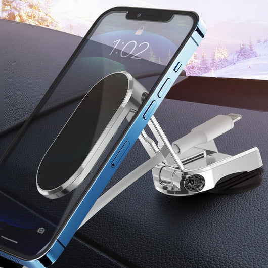 Magnetic phone mount in portrait and landscape