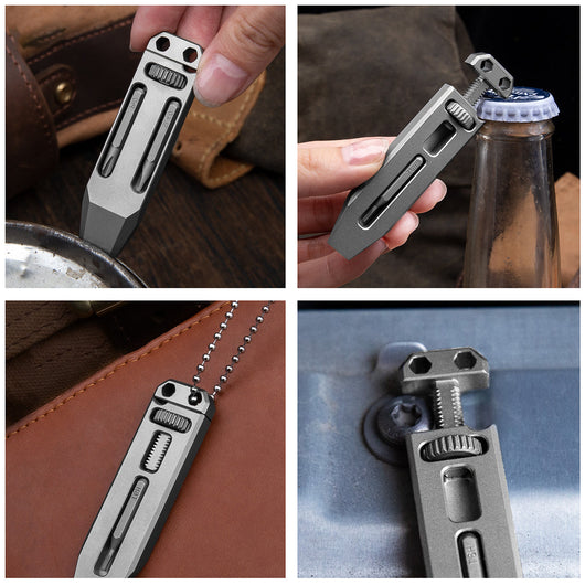 Titanium EDC pry bar size and dimensions