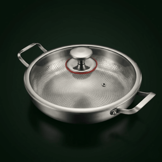Titanium Hammered Two-Handle Pan