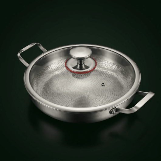 Titanium Hammered Two-Handle Pan