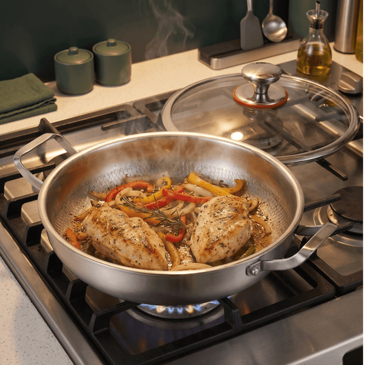 Titanium Hammered Two-Handle Pan