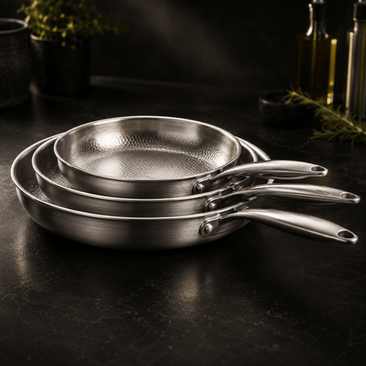 Titanium Hammered Frying Pan 3-Piece Set