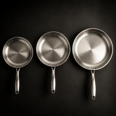 Titanium Hammered Frying Pan 3-Piece Set