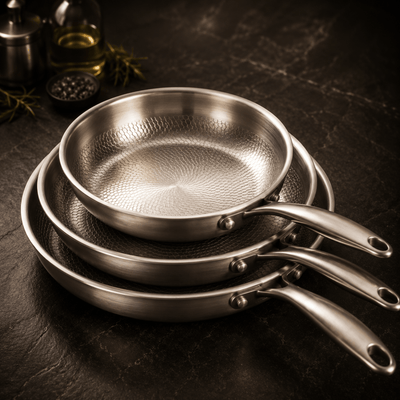 Titanium Hammered Frying Pan 3-Piece Set