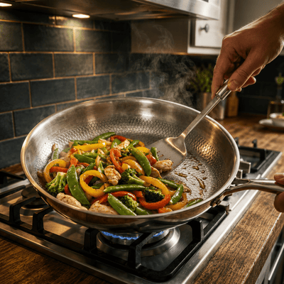 Titanium Hammered Frying Pan 3-Piece Set