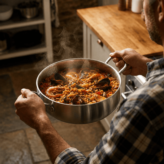 Hand-Hammered Deep Titanium Pot