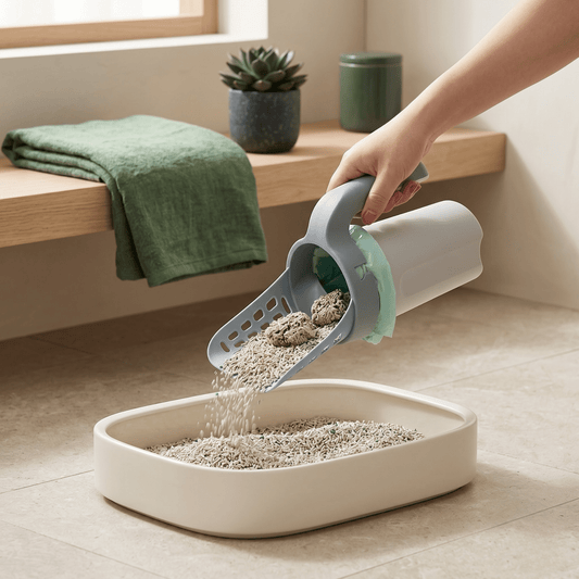 Cat Litter Scoop with Built-In Waste Container